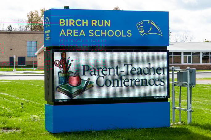 Birch Run Schools LED display