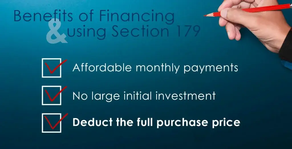 benefits of financing and section 179 graphic