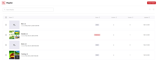 Vue playlist screen 2