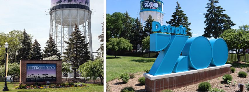 before/after outside sign