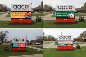 AAC Credit Union Digital Sign Collage