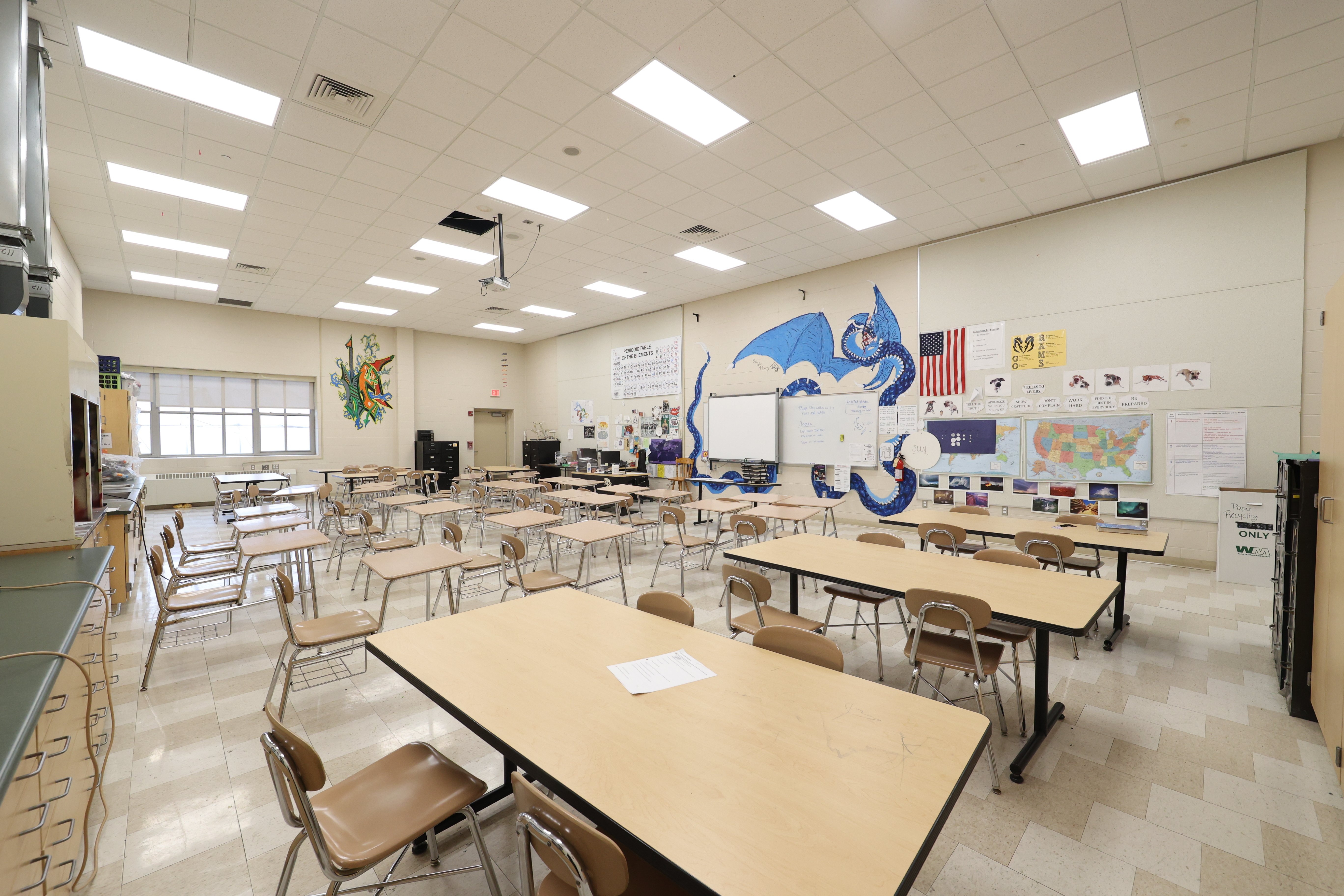 LED lighting in Holt classroom