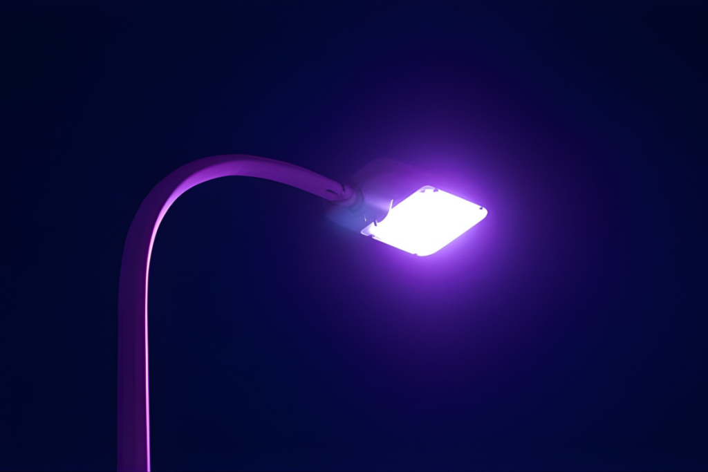purple street light