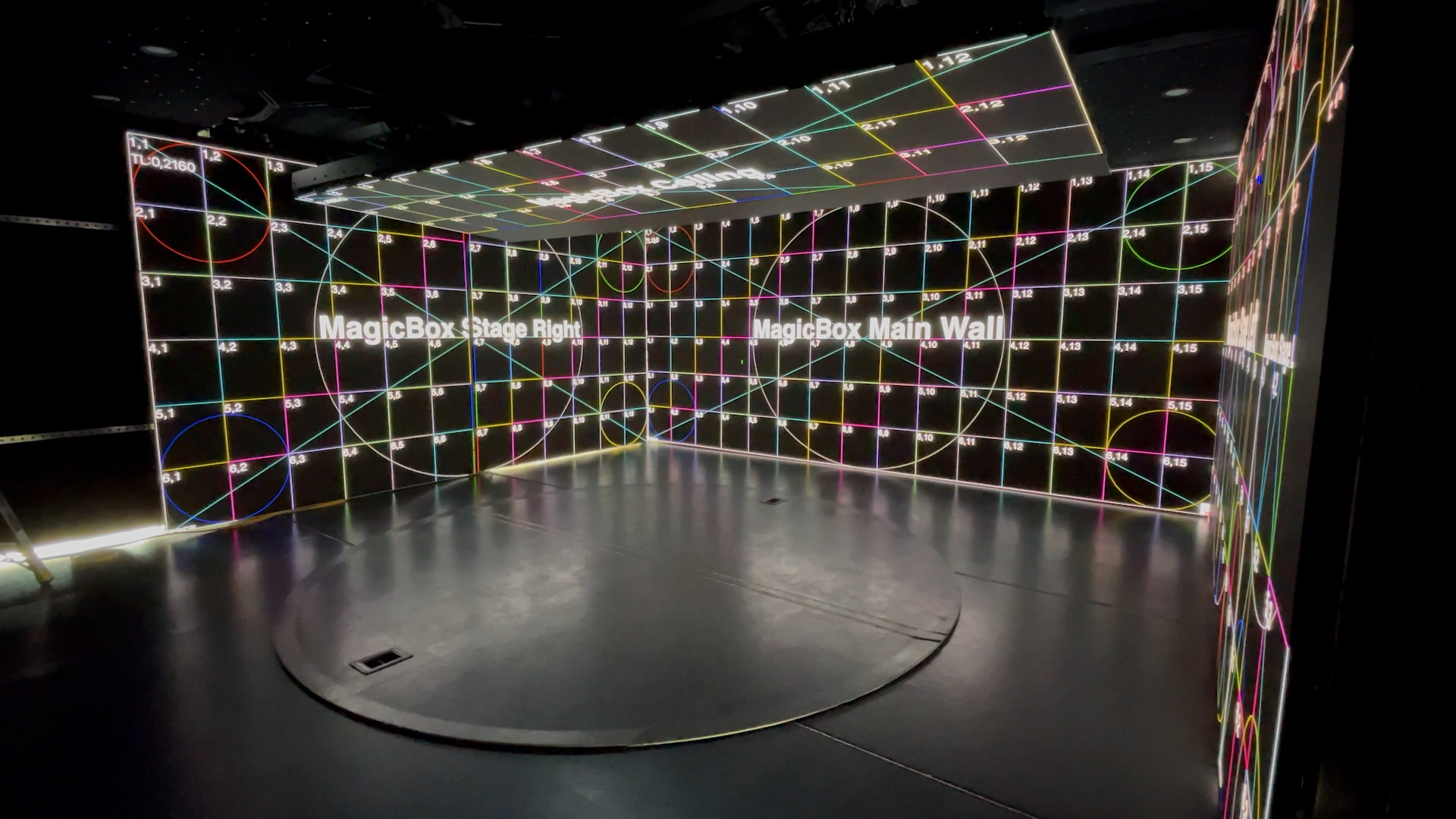 black squares on LED screens in Magicbox trailer