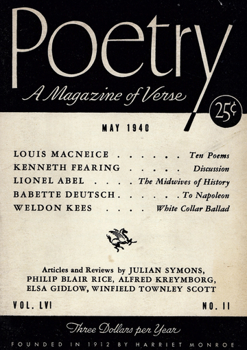 Cover for Poetry Magazine, May 1940