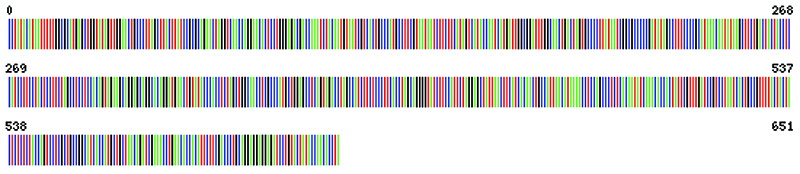 Three rows of multicolored barcodes.
