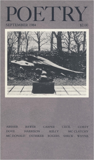 Cover for Poetry Magazine, September 1984