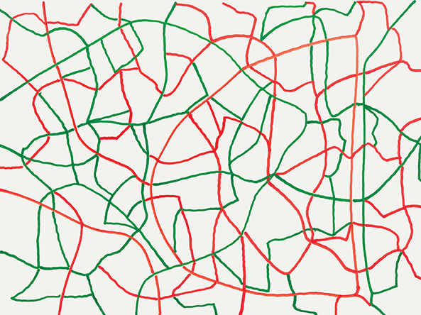 All works are untitled, 2019, lightfast markers on paper, 18 × 24 inches