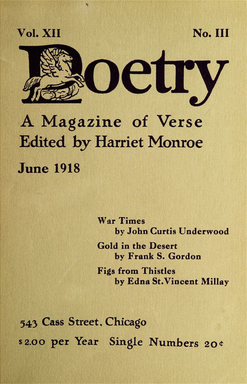 POETRY Magazine cover of June 1918 issue