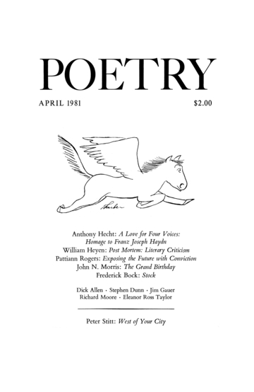 Cover for Poetry Magazine, April 1981