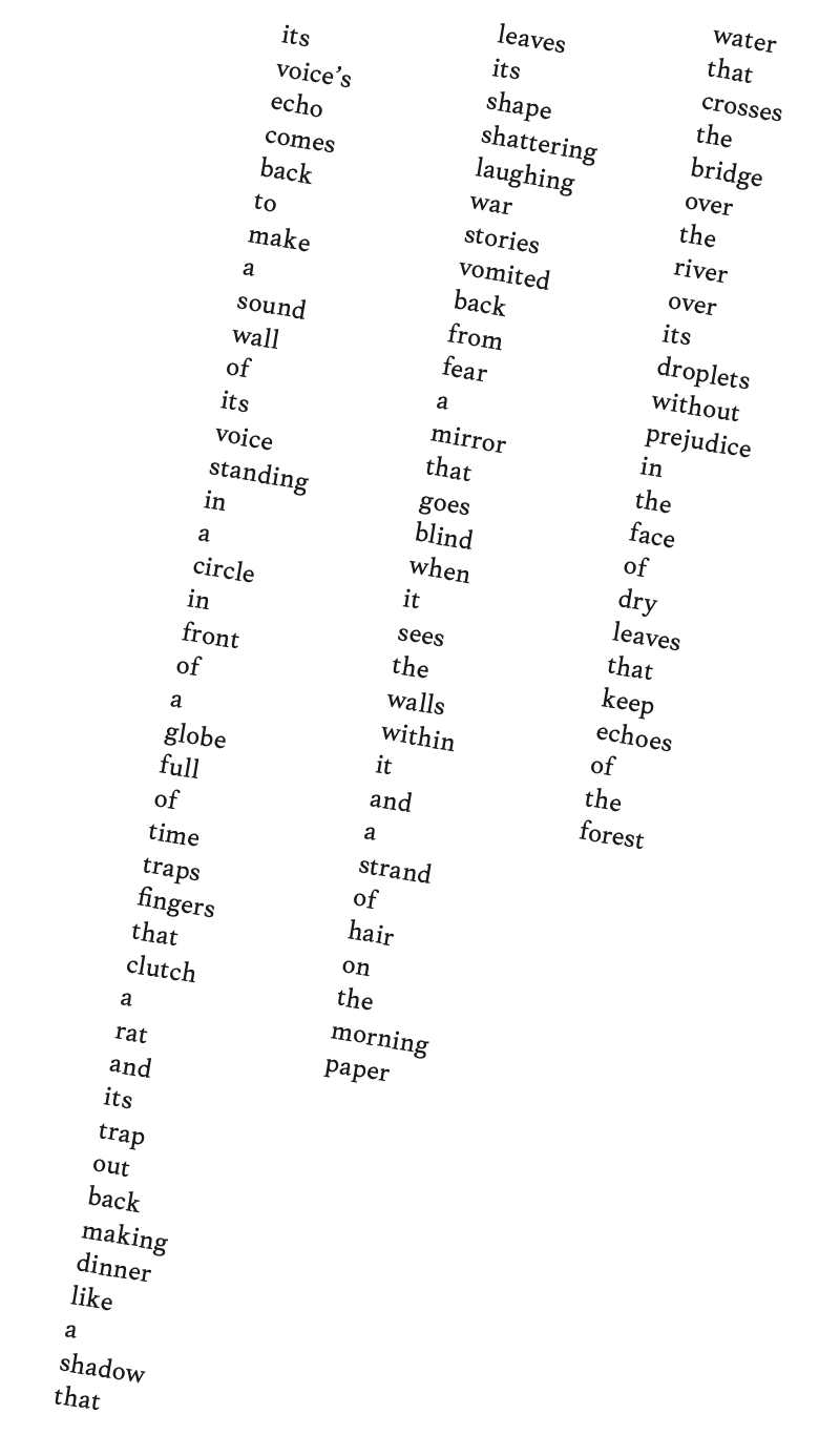 A visual poem under the section "Workshop 4: Staring"
