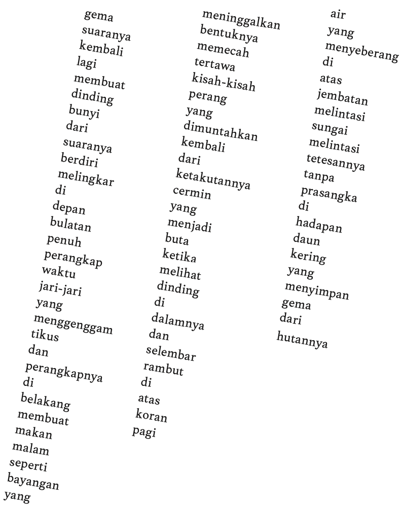 A visual poem under the section "WORKSHOP 4: MENATAP"