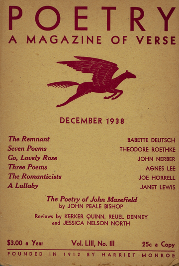 Cover for Poetry Magazine, December 1938