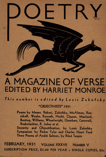 Poetry: Magazine of Verse. The issue is from February of 1931.