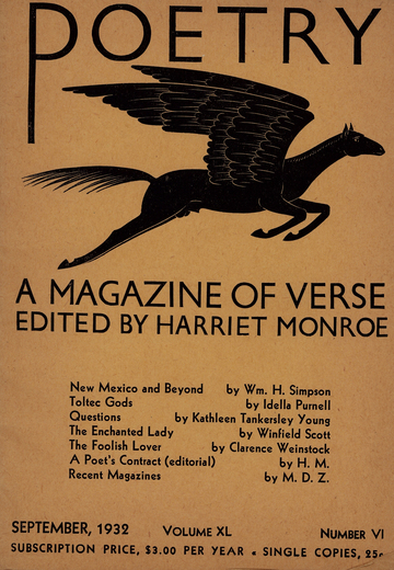 Poetry Magazine Cover, September 1932