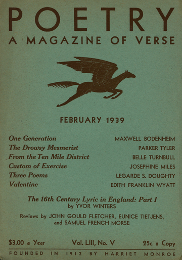 Cover for Poetry Magazine, Feb 1939