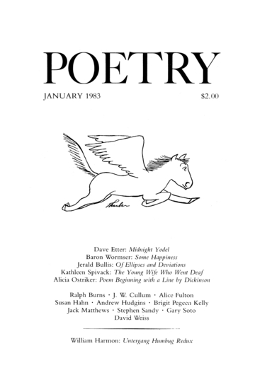 Cover for Poetry Magazine, January 1983