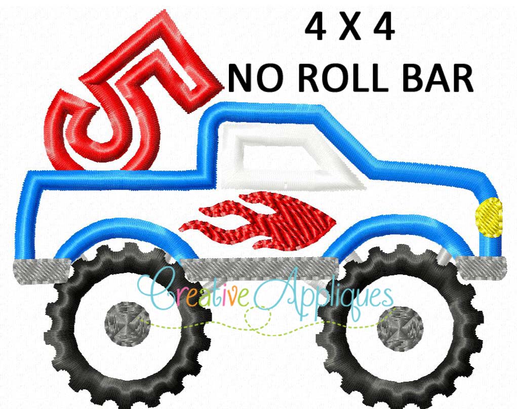 Birthday 5 Monster Truck Applique - Creative Appliques