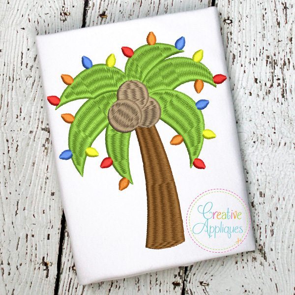 Christmas palm tree embroidery  creative appliques Christmas palm tree embroidery  creative appliques