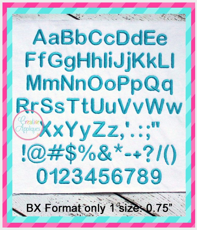Basic embroidery font  bx format only  creative appliques Basic embroidery font  bx format only  creative appliques