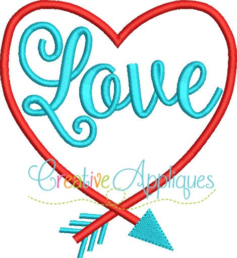 love heart arrow applique
