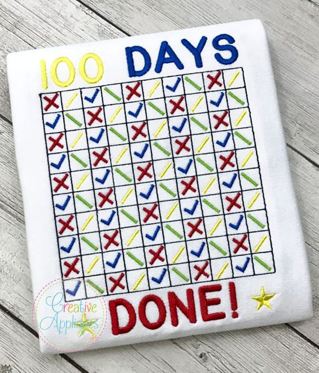 100 days of school done embroidery  creative appliques 100 days of school done embroidery  creative appliques