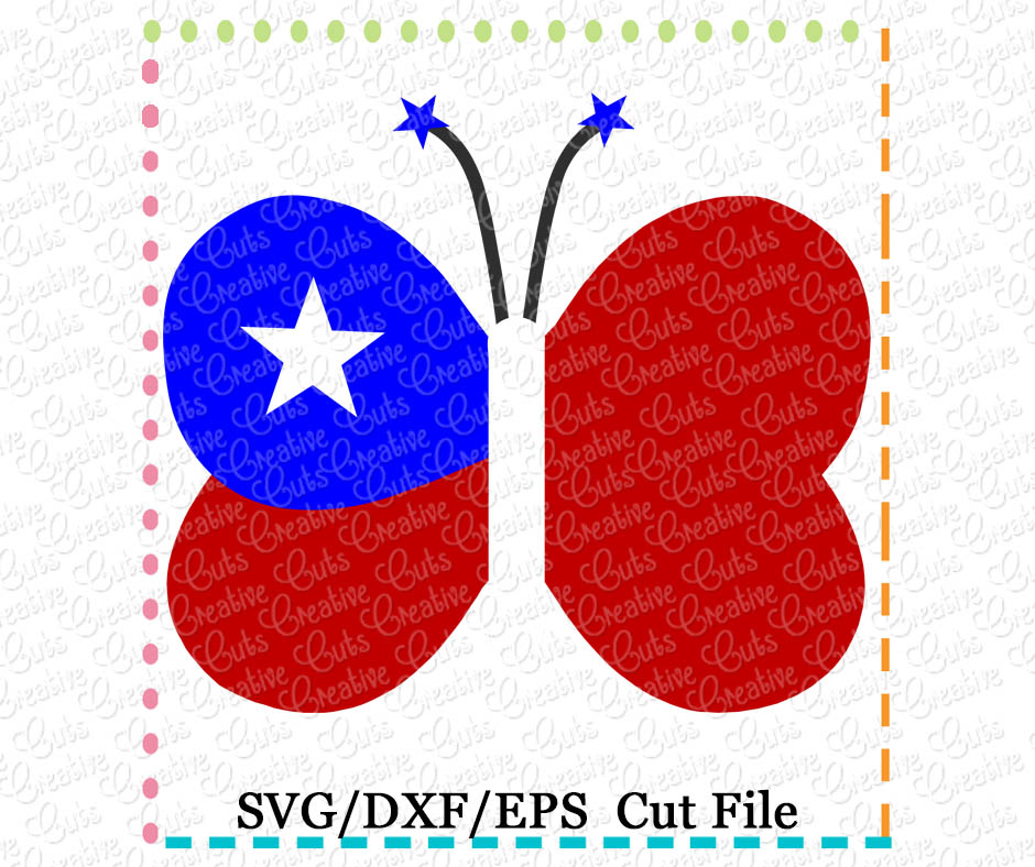 patriotic butterfly cutting file svg dxf eps creative appliques
