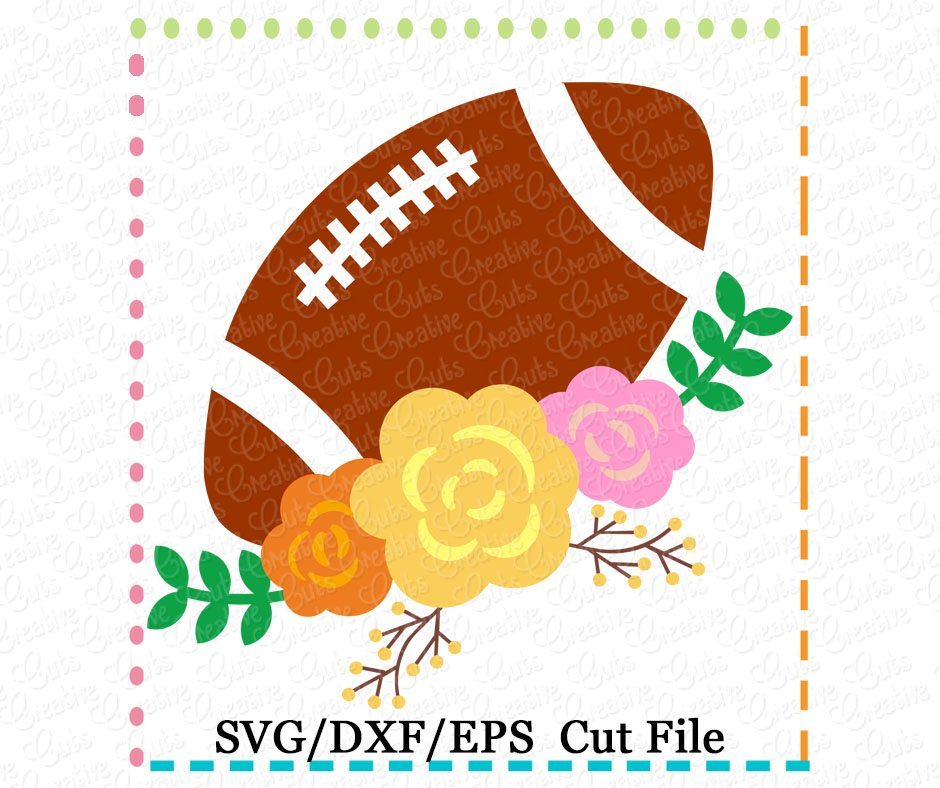 Football Flowers Cutting File SVG DXF EPS - Creative Appliques