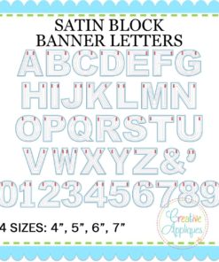 Satin Block Banner Alphabet Letters In The Hoop Creative Appliques