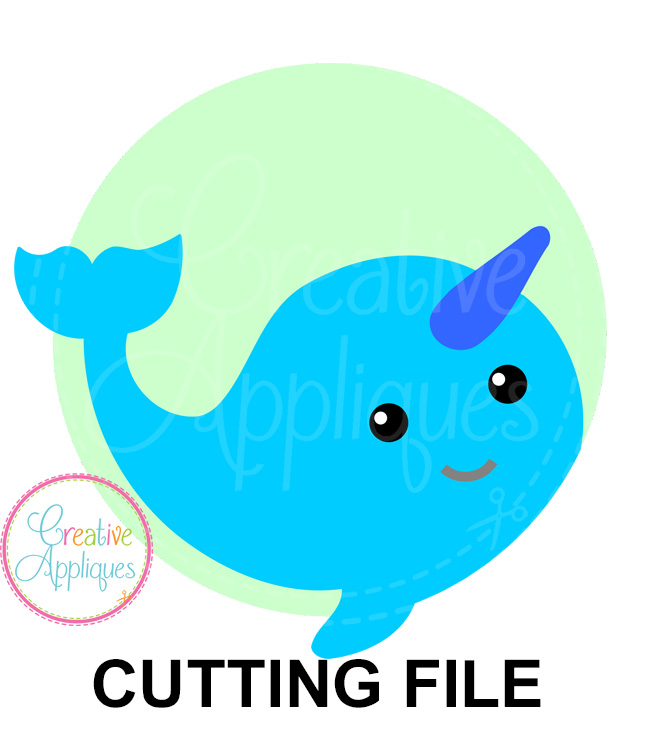 Narwhal Circle Cutting File Svg Dxf Eps Creative Appliques