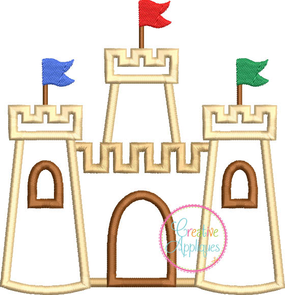 Sand castle applique  creative appliques Sand castle applique  creative appliques