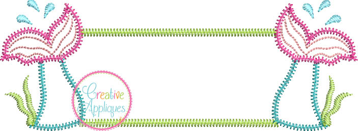 Zigzag stitch mermaid tail frame applique  creative appliques Zigzag stitch mermaid tail frame applique  creative appliques
