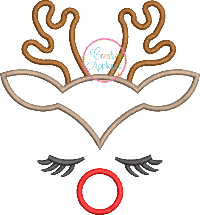 Reindeer face applique  creative appliques Reindeer face applique  creative appliques