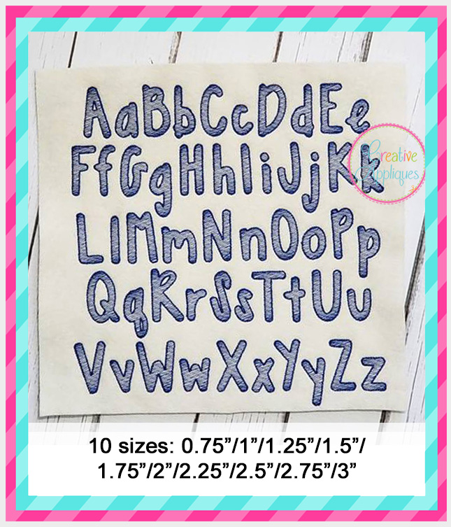 Sketch Stitch Embroidery Font Sweet and Sassy - Creative Appliques