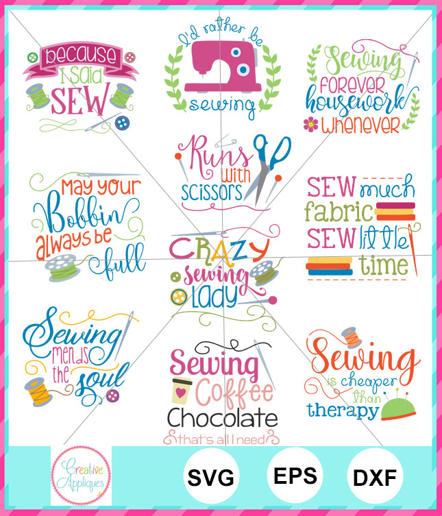Sewing Set Cut File - Creative Appliques