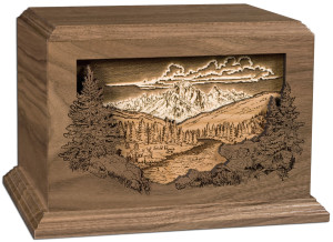 DW Dimensional Mtn. Scene cremation urns