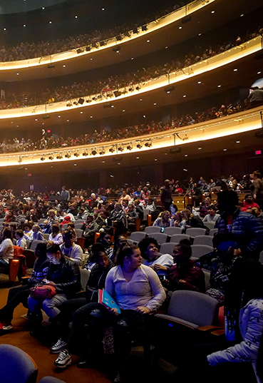 Empty seats among the audience awaiting a performance at the Schuster Center