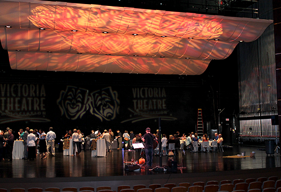 Reception on the Mead Theatre stage at the Schuster Center.