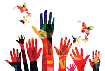 Colorful hands illustration