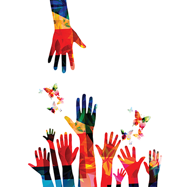 Colorful hands illustration