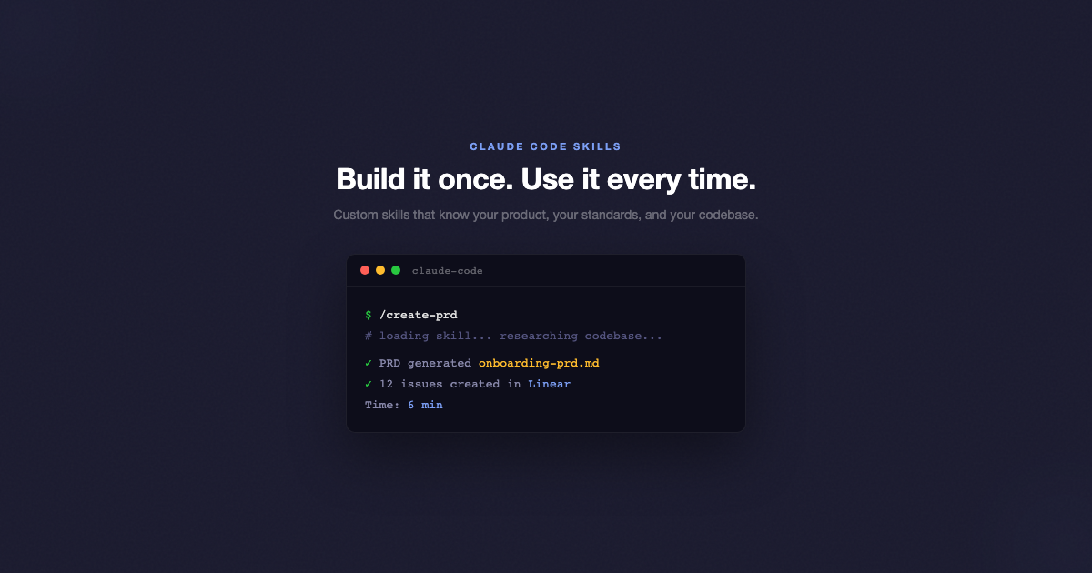 Stop re-explaining your product to AI. Build a Claude Code skill instead.
