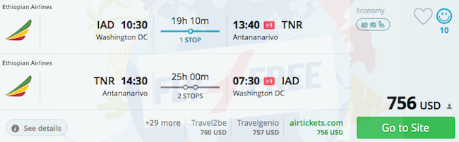 Washington to Antananarivo