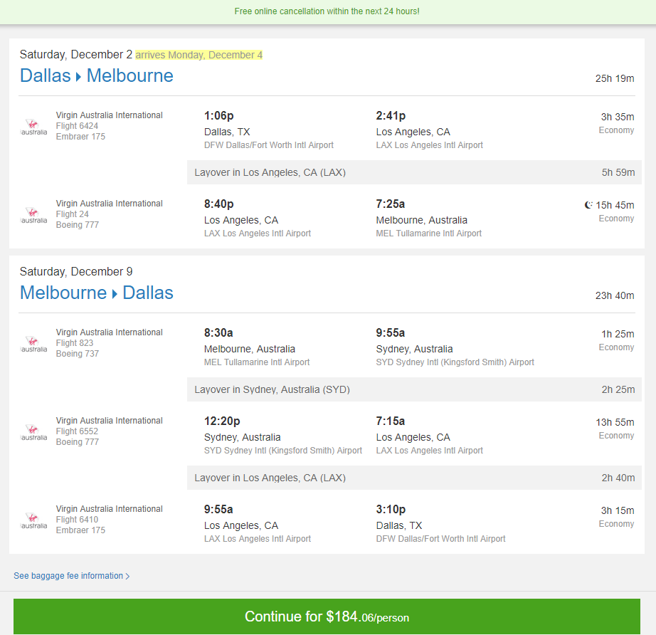 Example Travel Plans