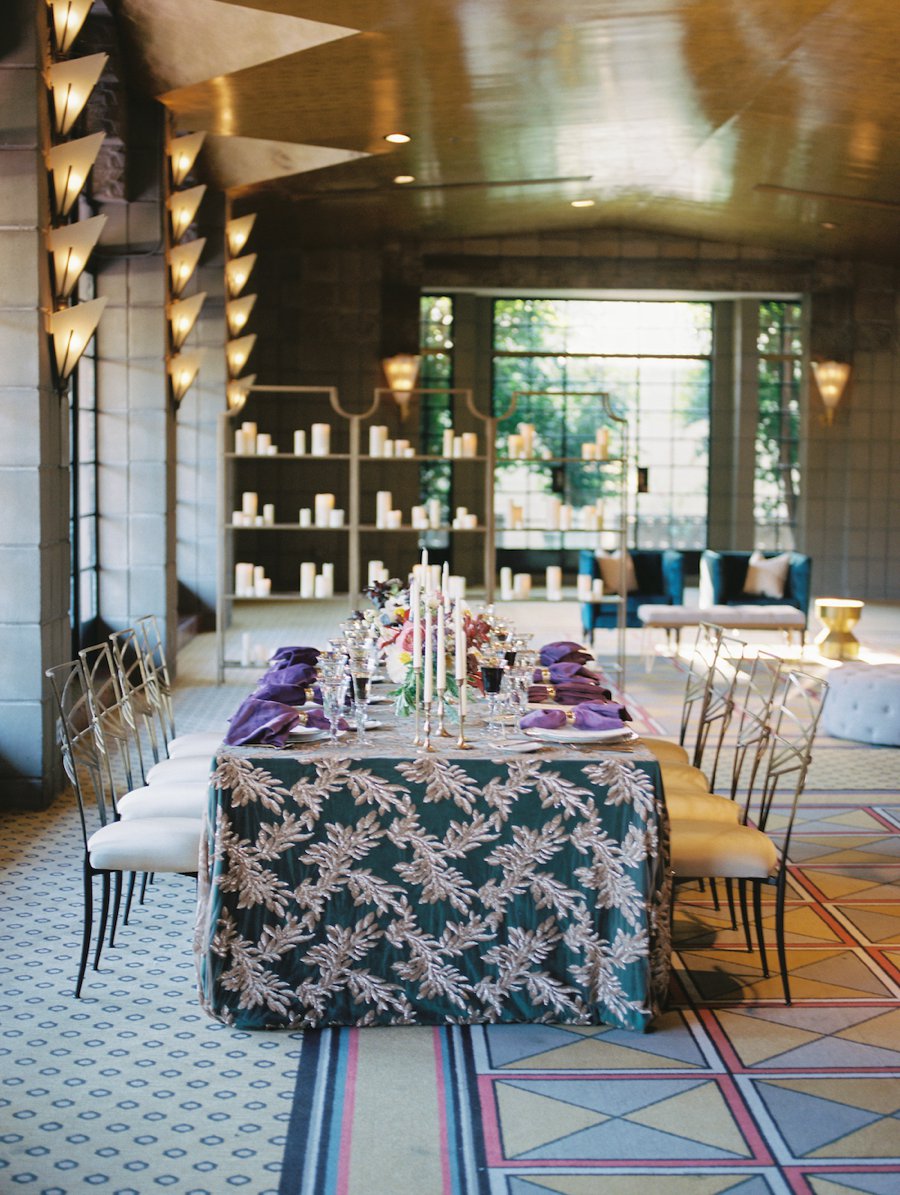 elegant emerald purple black tie wedding ideas via theeldcom