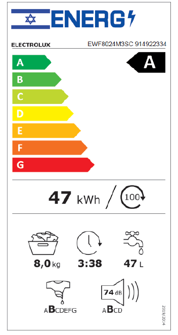 מכונת כביסה אלקטרולוקס EWF8024M3SC