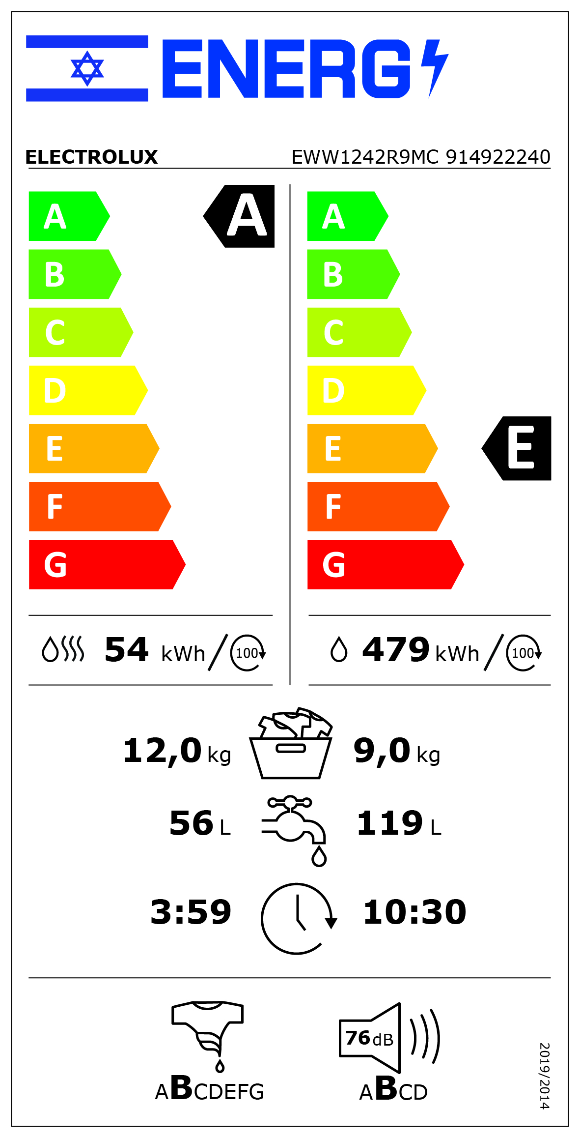תווית אנרגיה EWW1242R9MC