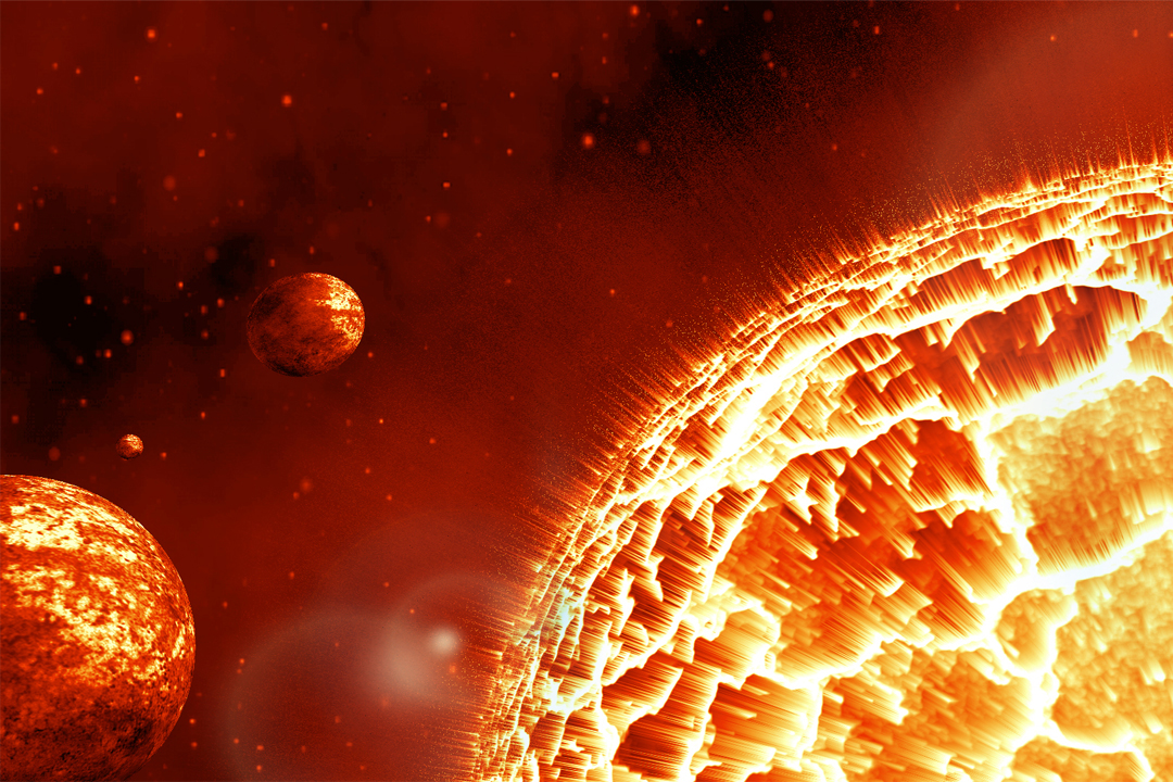 glowing red sun photoshop