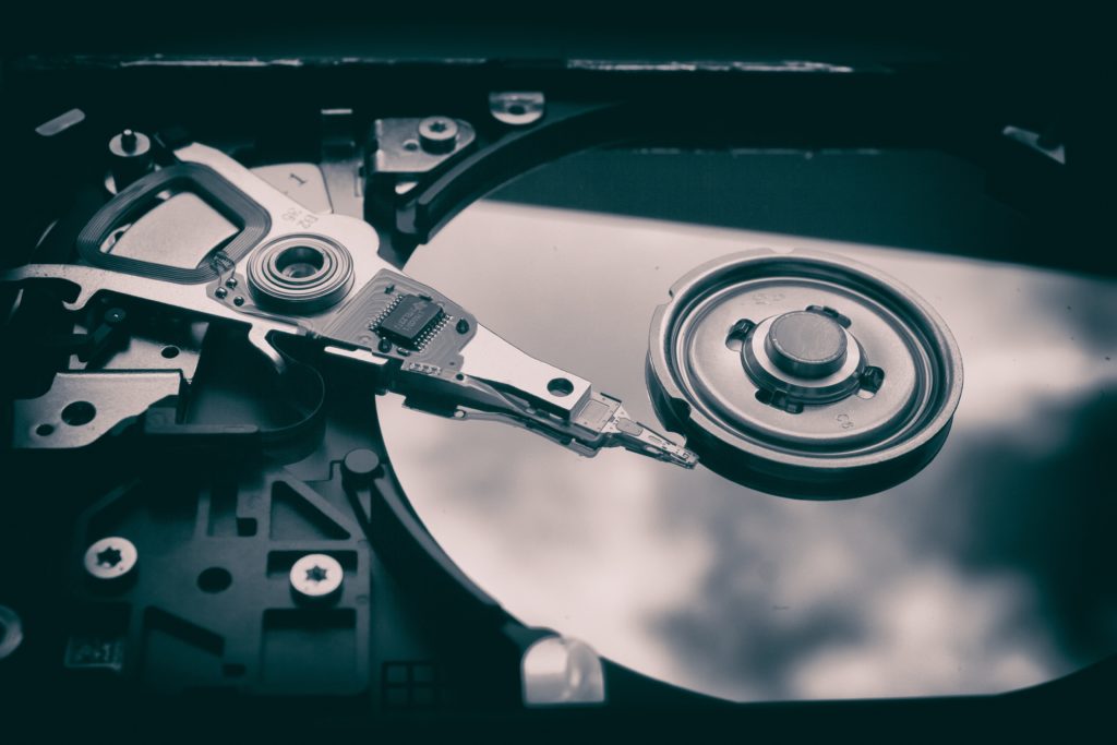 inside of optical hard drive close up