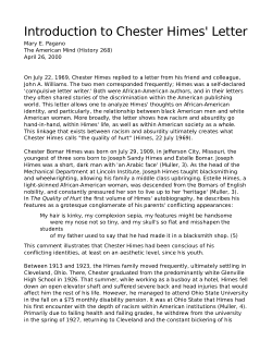 Introduction to Chester Himes' Letter