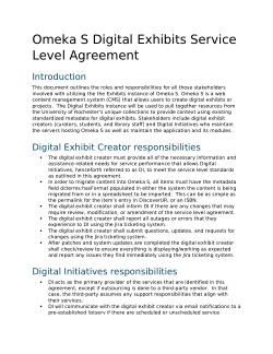 Omeka S Digital Exhibits Service Level Agreement
